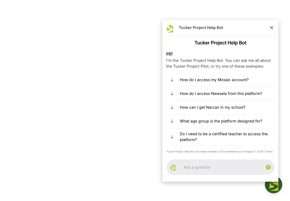Embeddable chat widget on a website